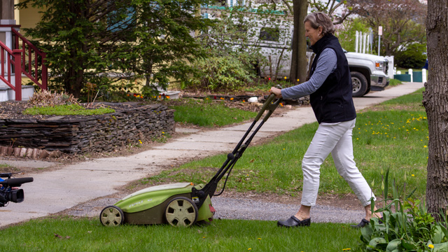 Jen Green mowing